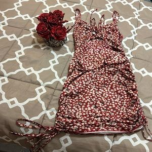Mini shein red flower dress. Perfect for a warm summer day.